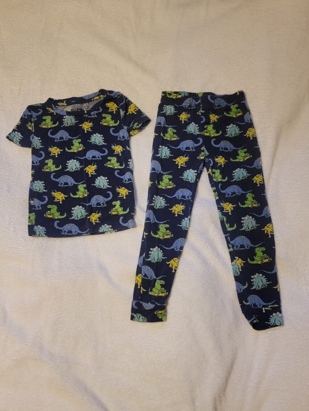 Mick Mack Dinosaur Short Sleeve Bamboo 2 Piece Pajama Set